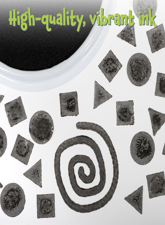 READY 2 LEARN Jumbo Circular Washable Stamp Pad - Black - 5.75" dia. - Non-Toxic - Fade Resistant - Ideal Size for Handprints and Footprints - Image 5